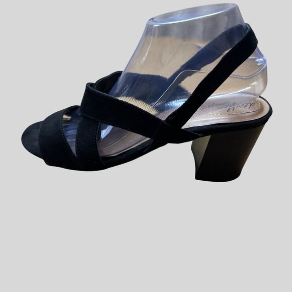 Dexflex Comfort  Velvet Cross-Strap  Elegant Fashion Block Heel Sandals 9.5 - Picture 6 of 9